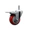 Service Caster 3.5'' Red Poly Wheel Swivel 7/16'' Stem Caster with Total Lock Brake SCC-GRTTL20S3514-PPUB-RED-716138 - alternate 1